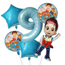 Lade das Bild in den Galerie-Viewer, Paw Patrol Kindergeburtstag 6er Ballon Set mit Jahreszahl