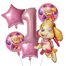 Lade das Bild in den Galerie-Viewer, Paw Patrol Kindergeburtstag 6er Ballon Set mit Jahreszahl