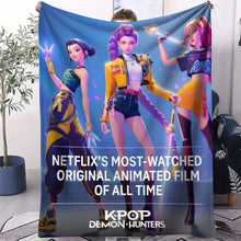 Lade das Bild in den Galerie-Viewer, Flauschige Hunterix K-Pop Demon Hunters Flanelldecken in 31 verschiedenen Motiven