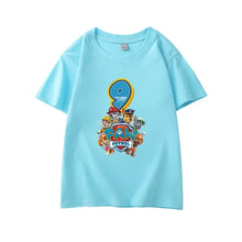 Lade das Bild in den Galerie-Viewer, Happy Birthday Paw Patrol T-Shirts für Kinder mit Jahreszahl
