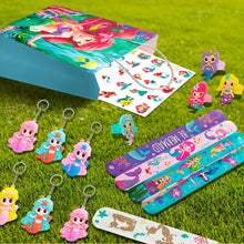Lade das Bild in den Galerie-Viewer, Meerjungfrauen Party- und Kindergeburtstagsgeschenke mit Stempeln, Anhänger etc 110 Teile