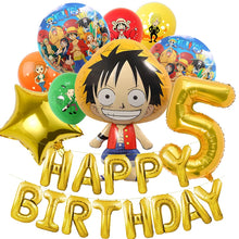 Lade das Bild in den Galerie-Viewer, One Piece Luffy Geburtstags Deko Teller, Becher, Ballons uvm.