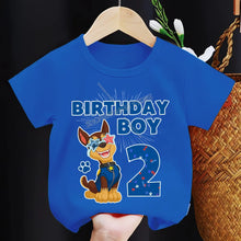 Lade das Bild in den Galerie-Viewer, Paw Patrol Chase Birthday Boy T-Shirt mit Jahreszahl für Kinder