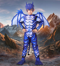 Lade das Bild in den Galerie-Viewer, Der blaue Eisdrache Kinder Kostüm für Karneval, Fasching etc.