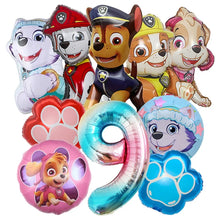 Lade das Bild in den Galerie-Viewer, Bunte Paw Patrol Kindergeburtstags Ballons mit Jahreszahl