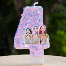 Lade das Bild in den Galerie-Viewer, Kpop Demon Hunters Geburtstagskerze mit Jahreszahl, mit Rumi, Zoey, Mira Motiv