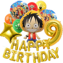 Lade das Bild in den Galerie-Viewer, One Piece Luffy Geburtstags Deko Teller, Becher, Ballons uvm.