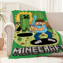 Lade das Bild in den Galerie-Viewer, Flauschige Minecraft Decke im Comic Look