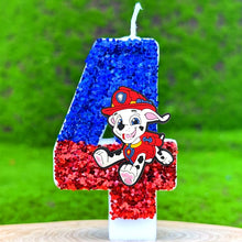 Lade das Bild in den Galerie-Viewer, Paw Patrol Geburtstagskerze mit Jahreszahl