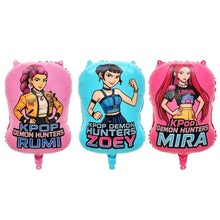 Lade das Bild in den Galerie-Viewer, 8 Stk. Luftballons in Kpop Demon Hunters Huntrx Motiven mit Zoey, Rumi, Mira, für Feier und Geburtstag