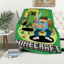 Lade das Bild in den Galerie-Viewer, Flauschige Minecraft Decke im Comic Look