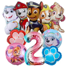 Lade das Bild in den Galerie-Viewer, Bunte Paw Patrol Kindergeburtstags Ballons mit Jahreszahl