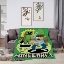 Lade das Bild in den Galerie-Viewer, Flauschige Minecraft Decke im Comic Look