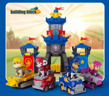 Lade das Bild in den Galerie-Viewer, Paw Patrol Rescue Knights Hauptquartier mit Figuren als Klemm-Baustein Set zum selbstbauen