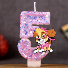 Lade das Bild in den Galerie-Viewer, Paw Patrol Geburtstagskerze mit Jahreszahl