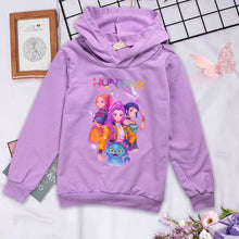 Lade das Bild in den Galerie-Viewer, Niedlicher Hunterx Kpop Demon Hunter Kapuzenhoodie Pullover für Kinder