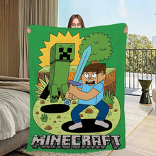 Lade das Bild in den Galerie-Viewer, Flauschige Minecraft Decke im Comic Look