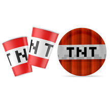 Lade das Bild in den Galerie-Viewer, Minecraft TNT Trinkbecher oder Pappteller für Partys und Geburtstag