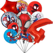 Lade das Bild in den Galerie-Viewer, Spider-Man Kindergeburtstag Luftballons 9 Stk. mit Jahreszahl