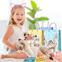 Lade das Bild in den Galerie-Viewer, Katzen-Partygeschenke, 72-teiliges Kitty-Party Geschenkset mit Katzen-Geschenktüten, Aufklebern, Schlüsselanhängern