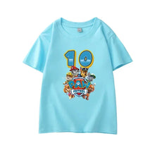 Lade das Bild in den Galerie-Viewer, Happy Birthday Paw Patrol T-Shirts für Kinder mit Jahreszahl