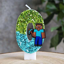 Lade das Bild in den Galerie-Viewer, Minecraft Geburtstag Kerze mit Jahreszahl
