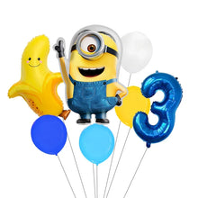 Lade das Bild in den Galerie-Viewer, Minions Ballons für den Kindergeburtstag mit Jahreszahl
