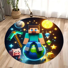 Lade das Bild in den Galerie-Viewer, Bunte runde MInecraft Teppiche für Kinderzimmer etc.