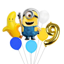 Lade das Bild in den Galerie-Viewer, Minions Ballons für den Kindergeburtstag mit Jahreszahl