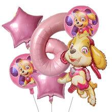 Lade das Bild in den Galerie-Viewer, Paw Patrol Kindergeburtstag 6er Ballon Set mit Jahreszahl