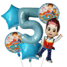 Lade das Bild in den Galerie-Viewer, Paw Patrol Kindergeburtstag 6er Ballon Set mit Jahreszahl