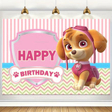 Lade das Bild in den Galerie-Viewer, Pinke Paw Patrol Skye Happy Birthday Leinwand Poster Geburtstags Deko