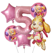 Lade das Bild in den Galerie-Viewer, Paw Patrol Kindergeburtstag 6er Ballon Set mit Jahreszahl