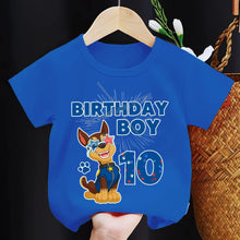 Lade das Bild in den Galerie-Viewer, Paw Patrol Chase Birthday Boy T-Shirt mit Jahreszahl für Kinder