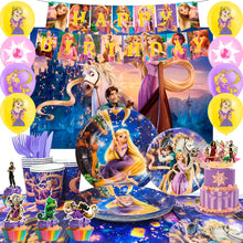 Lade das Bild in den Galerie-Viewer, Rapunzel Geburtstag Partydekoration Set mit 112 Teilen