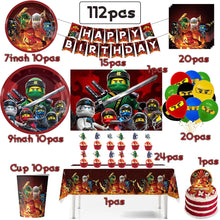 Lade das Bild in den Galerie-Viewer, Ninjago Kindergeburtstag Deko - Banner, Teller, Becher etc.