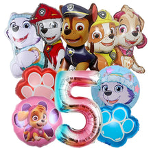 Lade das Bild in den Galerie-Viewer, Bunte Paw Patrol Kindergeburtstags Ballons mit Jahreszahl