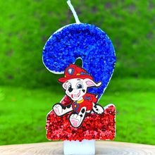 Lade das Bild in den Galerie-Viewer, Paw Patrol Geburtstagskerze mit Jahreszahl