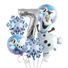 Lade das Bild in den Galerie-Viewer, Frozen Eiskönigin Geburtstag Ballon Set mit Olaf und Jahreszahl