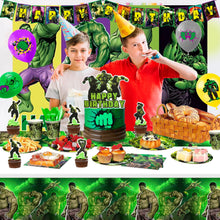 Lade das Bild in den Galerie-Viewer, Alles für die Hulk Geburtstagsfeier, 112-teiliges Deko Set für Kindergeburtstag, Feier etc.