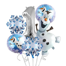 Lade das Bild in den Galerie-Viewer, Frozen Eiskönigin Geburtstag Ballon Set mit Olaf und Jahreszahl