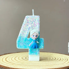 Lade das Bild in den Galerie-Viewer, Die Eiskönigin Frozen Geburtstagskerzen Kindergeburtstag mit Jahreszahl