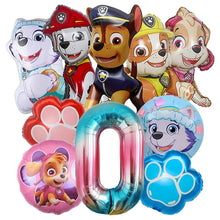 Lade das Bild in den Galerie-Viewer, Bunte Paw Patrol Kindergeburtstags Ballons mit Jahreszahl
