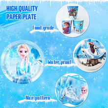 Lade das Bild in den Galerie-Viewer, Die Eiskönigin Frozen Geburtstag Party Deko - Teller, Becher und Servietten (120 Stk. im Set)