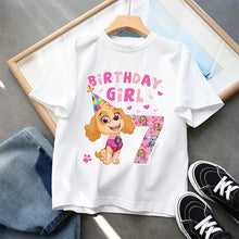 Lade das Bild in den Galerie-Viewer, Skye Paw Patrol Birthday Girl Kinder T-Shirt mit Jahreszahl für Geburtstag, Feier