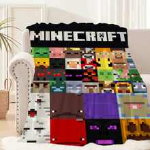 Lade das Bild in den Galerie-Viewer, Flauschige Flanell Decke im Minecraft Look