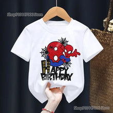 Lade das Bild in den Galerie-Viewer, Spiderman Happy Birthday T-Shirt mit Altersangabe Geburtstags Shirt