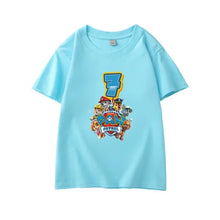 Lade das Bild in den Galerie-Viewer, Happy Birthday Paw Patrol T-Shirts für Kinder mit Jahreszahl