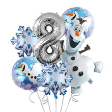Lade das Bild in den Galerie-Viewer, Frozen Eiskönigin Geburtstag Ballon Set mit Olaf und Jahreszahl