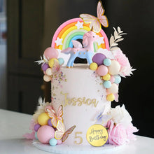 Lade das Bild in den Galerie-Viewer, 47teiliges Einhorn Kuchen Torten Deko Set für Kinder-Geburtstag, Feier etc.